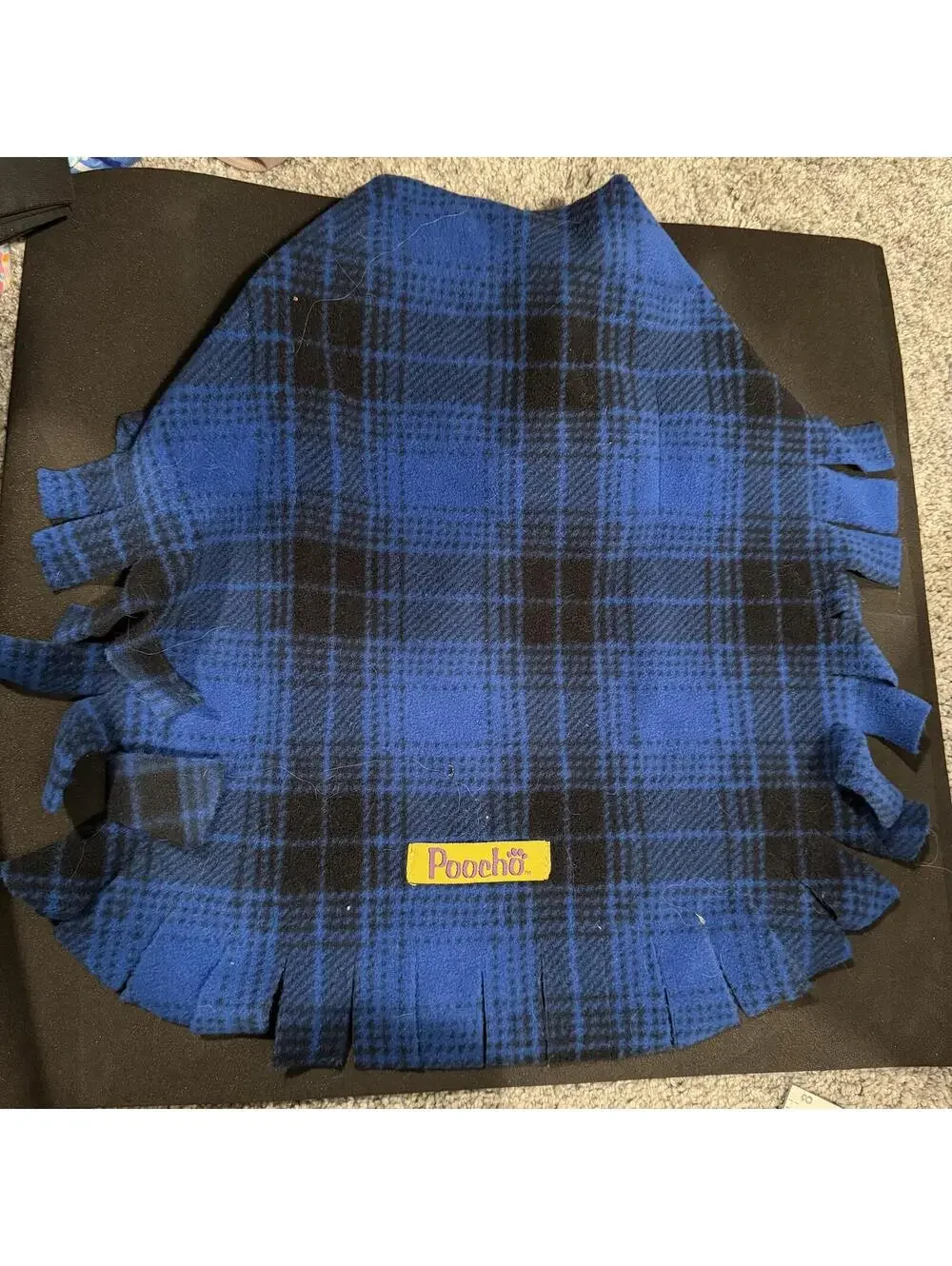 Pooch Blue and Black Plaid Dog Coat XS, Werewolf wig costume